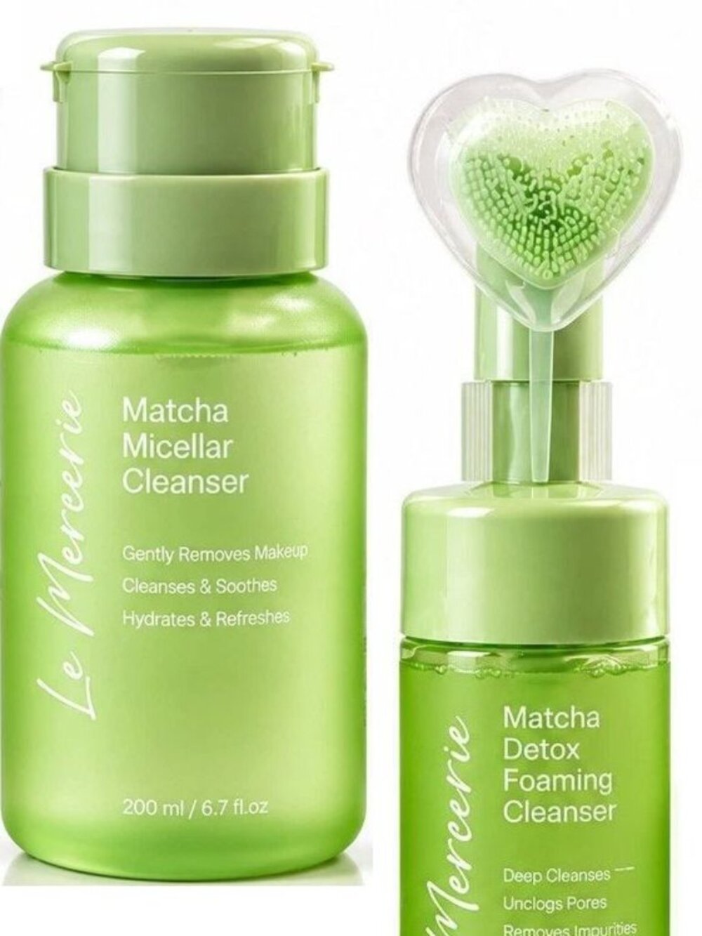 Le Mercerie Matcha 2-Pc Cleansing Set: Micellar Water + Foaming Cleanser